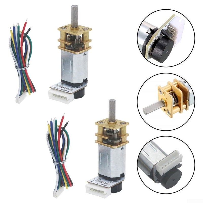 Dual Pack Lightweight 6V DC Encoded Motors 300RPM For GA12 N20 Hobby Projects - Image 5